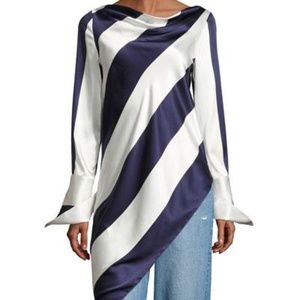 Monse Asymmetric Striped Top SZ 4